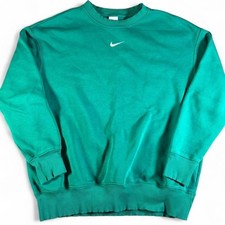 Vintage Y2K Men's Nike Center Swoosh Green Crewneck Sweatshirt