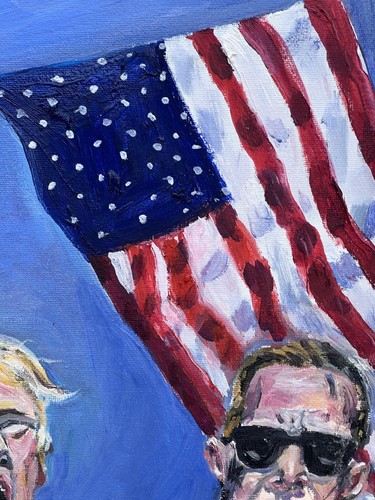 Trump Icónico Asesinato Attemp Lucha Original MBollen Pintura al óleo Arte Trump - Imagen 8 de 12
