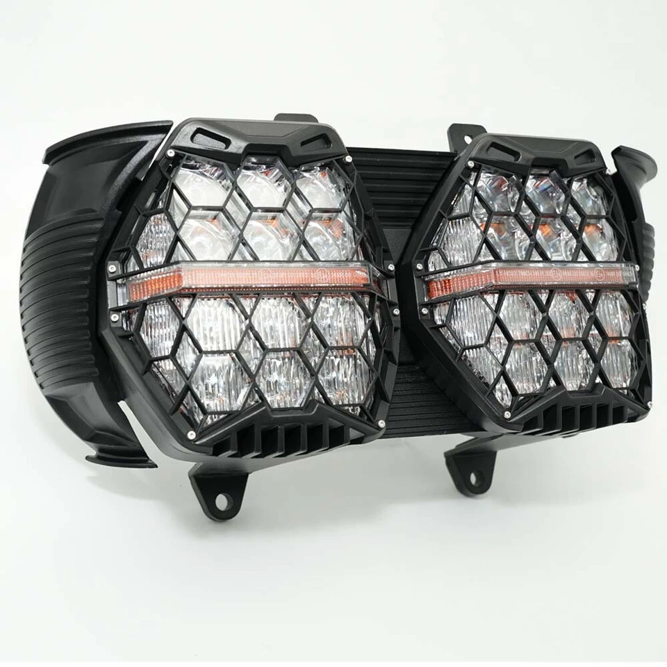 Dual LED Headlight Projector Hi/Lo For 2015-2023 Harley Road Glide Clear/Amber - Image 3 of 4