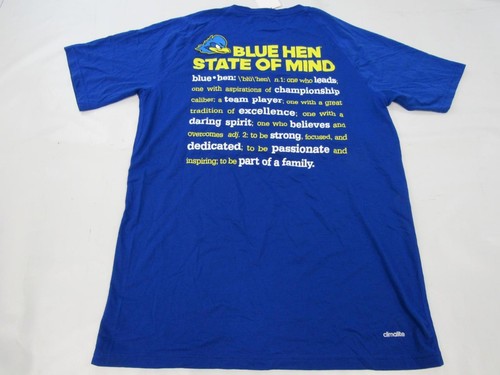 New-Minor Flaw Delaware Blue Hens Mens Size M Medium Adidas Polyester Blue Shirt - Picture 2 of 5