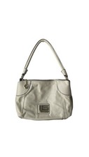 Vintage Guy Laroche Ecru Leather Slouchy  Handbag