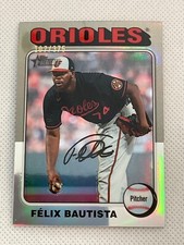 FELIX BAUTISTA 2024 HERITAGE SP SILVER CHROME REFRACTOR #’D 107/375 ORIOLES #36