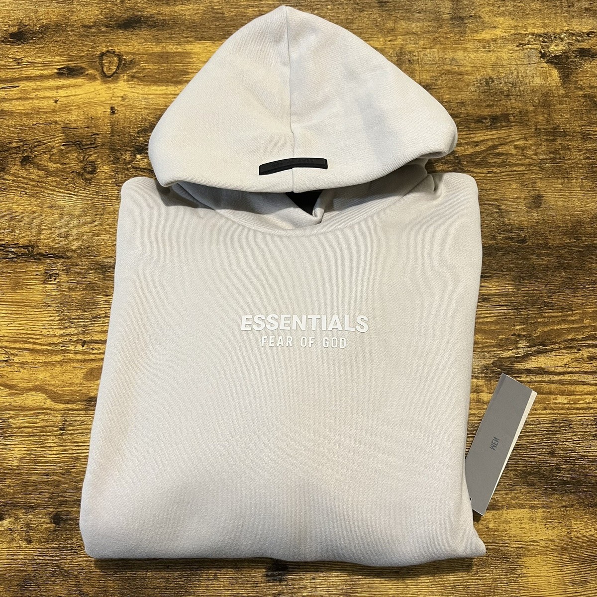 NEW Fear of God Essentials Pullover Hoodie Silver Cloud FW23