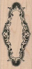 Vertical Mirror 1 3/4 x 3 1/2" Rubber Stamp, Mixed Media, Victorian Mirror Stamp