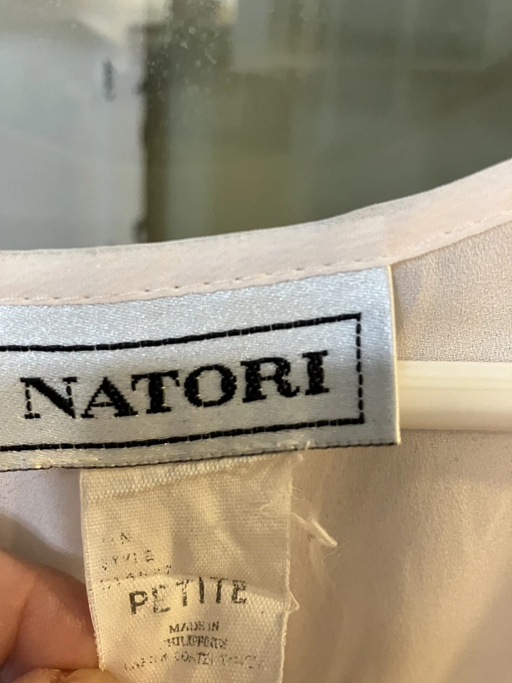 Camisón pequeño rosa pálido Natori parte inferior de encaje manga corta babydoll nocturno Foto 2 de 4