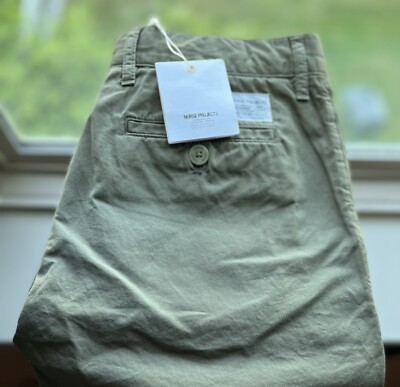 NWT Norse Projects Aros Light Twill Shorts 28 Olive Green MSRP $160