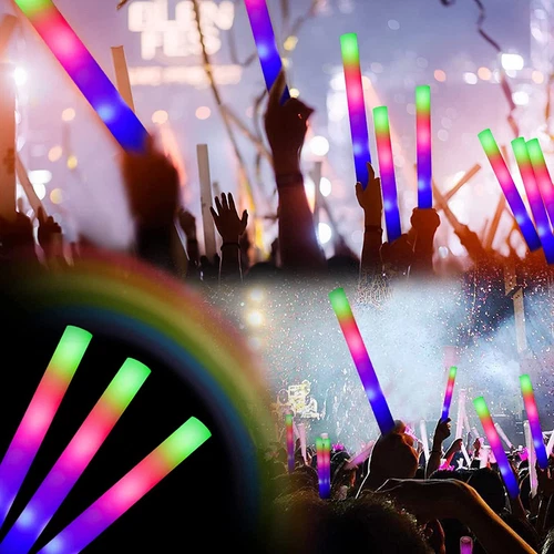 100-500 PCS Light Up Foam Sticks LED Wands Batons Party Dj Flashing Glow Sticks - Picture 20 of 33