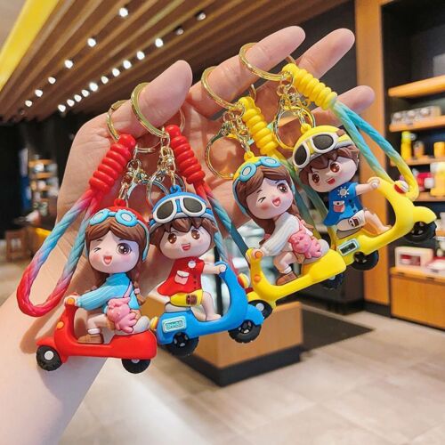 Cute Cartoon Couples Keychain Electric Car Boys and Girls Car Doll Creativity - Picture 1 of 21