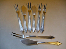 Kleines WMF -BUTTERMESSER- & -SCHNECKENGABELN - 8 Teile- Modell 900 F&auml;chermuster