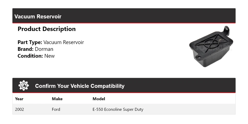 Ford E-550 Econoline Super Duty 2002 depósito de vacío Dorman Foto 2 de 4