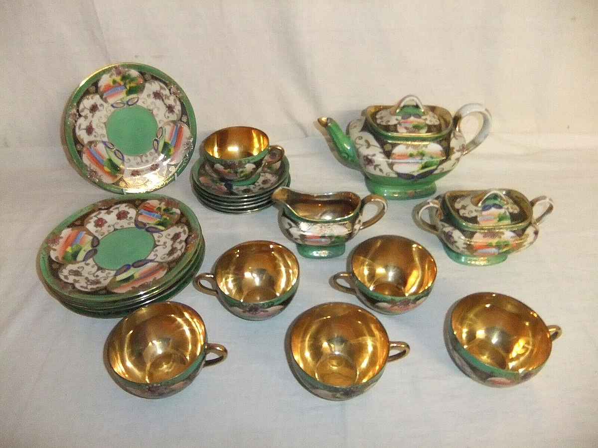  SAMURAI ティーポット Samurai China Japan COMPLETE TEA SERVICE for six - 23 pieces, hand