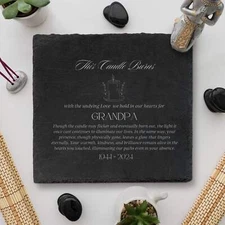 Personalised Memorial Slate Stone Sign - Square