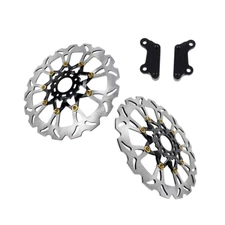 14” Black Gold Big Front Brake Rotor w/Caliper Adapter for Harley FXLRS/ST FLSB 