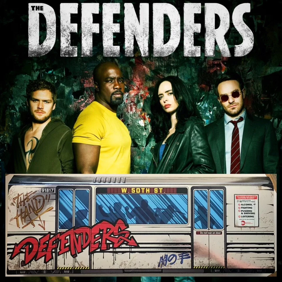 Marvel Legends 2018 SDCC Defenders Rail Authority set sin usar, en caja sellada Daredevil Iron Fist Foto 4 de 4