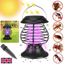 Solar Powered LED Light Mosquito Pest Bug Zapper Insect Killer Lamp Garden