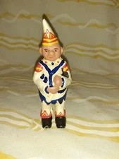 Original Antique Vintage Williams Cast Iron 1908 Gold Circus Clown Penny Bank