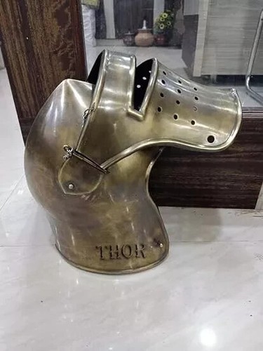 Medieval Visored Armor Knights Barbuta Armour Helmet Halloween Costume Rustic - Picture 3 of 5