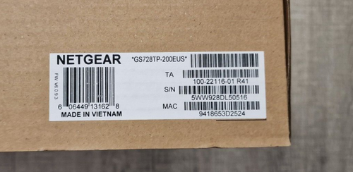 NetGear 24-Port Gigabit PoE+ Smart ProSAFE Switch GS728TP-200EUS - Picture 3 of 4