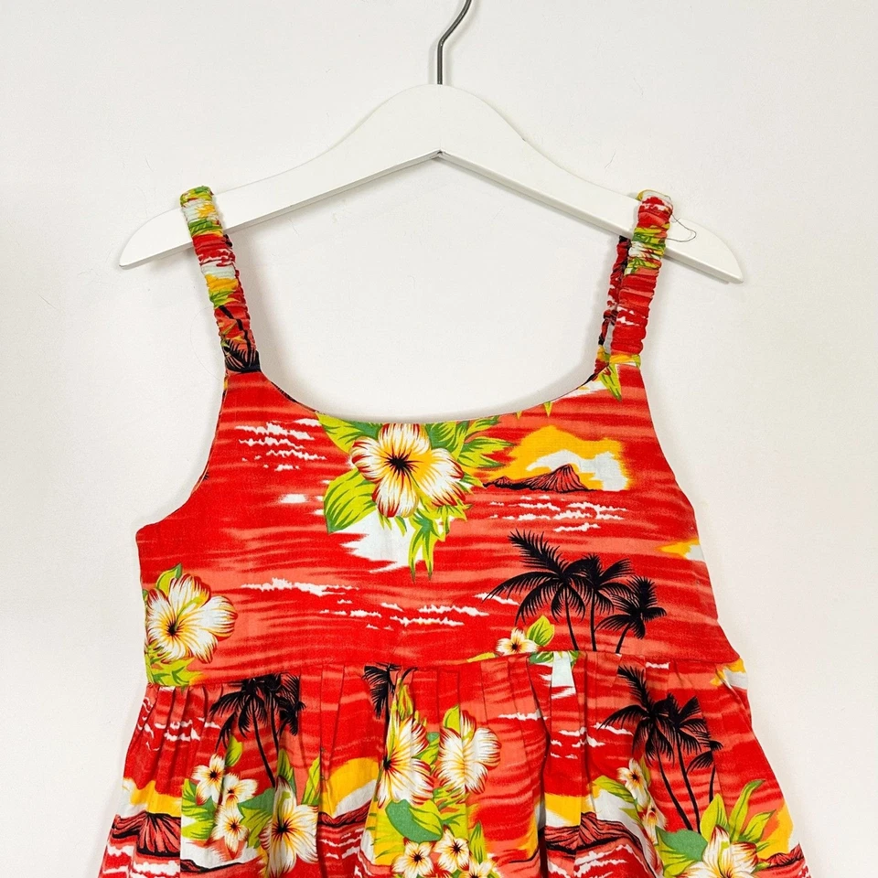 Vestido Hawaiano Paradise Lahaina Niñas 100% Algodón Colorido Floral Sin Mangas Foto 2 de 4