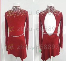 Competition Figure Skating Dress Girls Ice Skating Dresses red handmade
