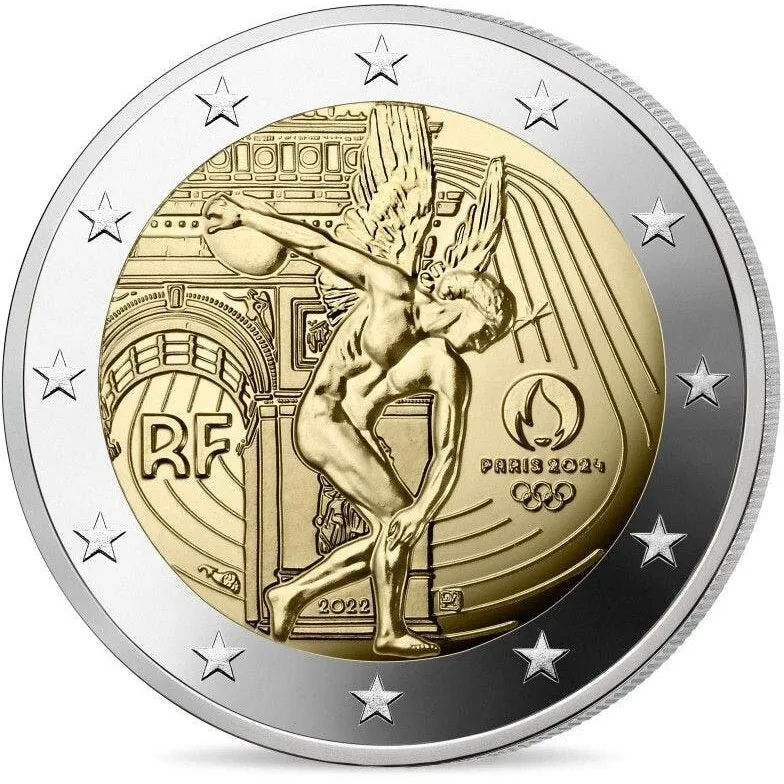 2 euro 2022 - Jogos Olímpicos de Verão, Paris 2024, França - Valor da moeda  - uCoin.net