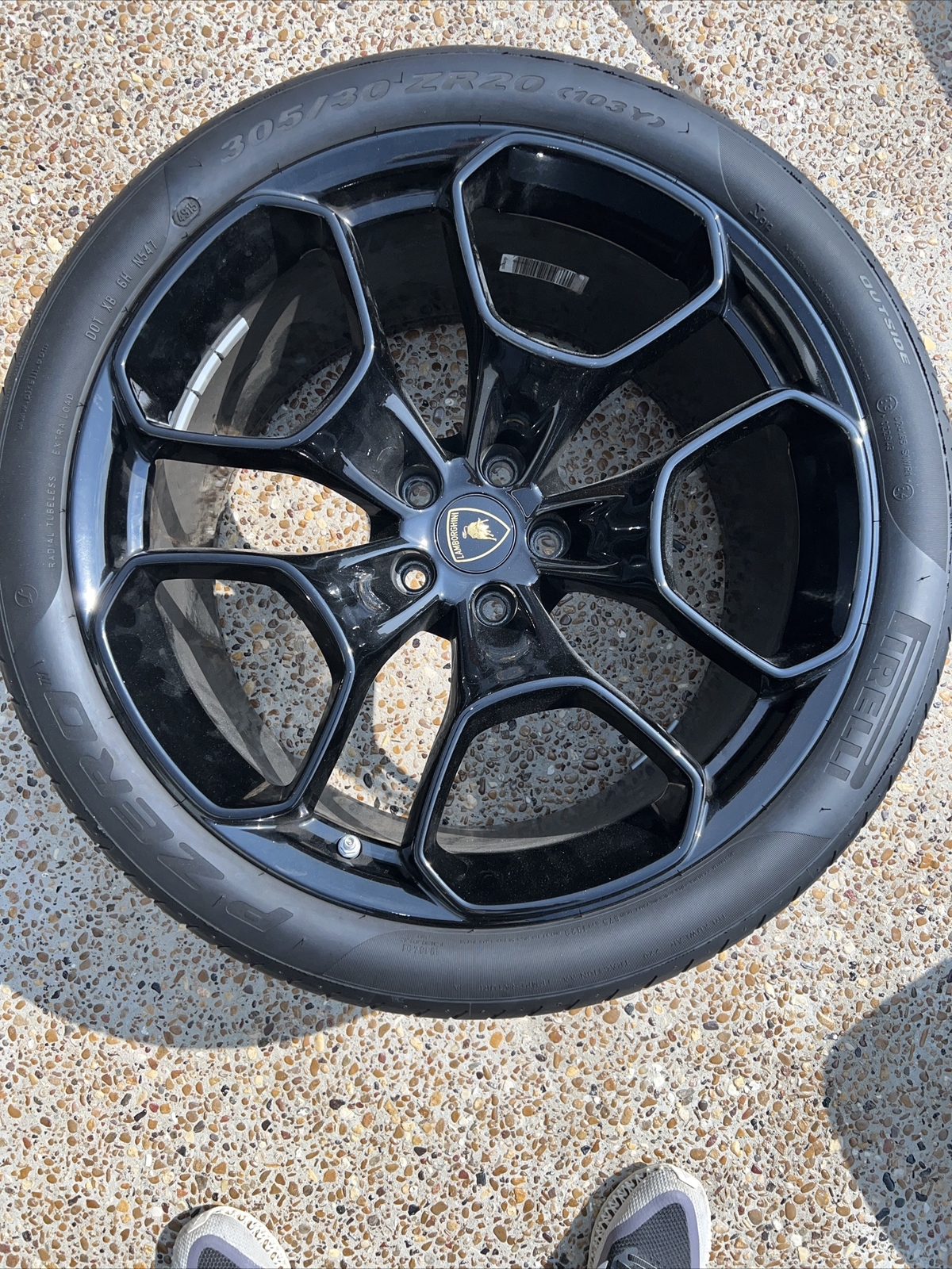 Factory Lamborghini Huracan Giano Wheel 20" Genuine OEM Rear Black 4T0601017A