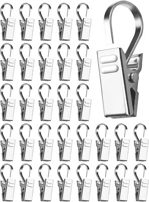 100 Stück Vorhang Clips Metall Klammern Mit Haken Für Gardinen Vorhänge