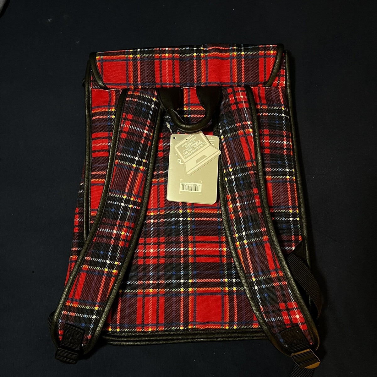 Disney parks plaid cruella back pack Disney Cruella De Vil Full Size Plaid Backpack w/ Patches  main image 3