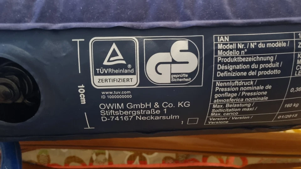 meradiso - Komfort-Gästebett Luftmatratze 180 x 132 x 20 cm  mit El. Pumpe - Bild 3 von 4