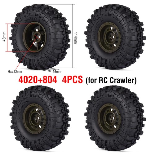 4x Austarhobby RC Reifen 1,9" Felgennabe Gummireifen für 1/10 TRX-4 TRX-6 Autos - Bild 29 von 45