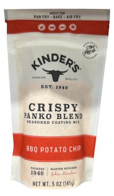 Kinders BBQ Potato Chip Crispy Panko Blend Seasoned Coating Mix 5 oz Kinder's