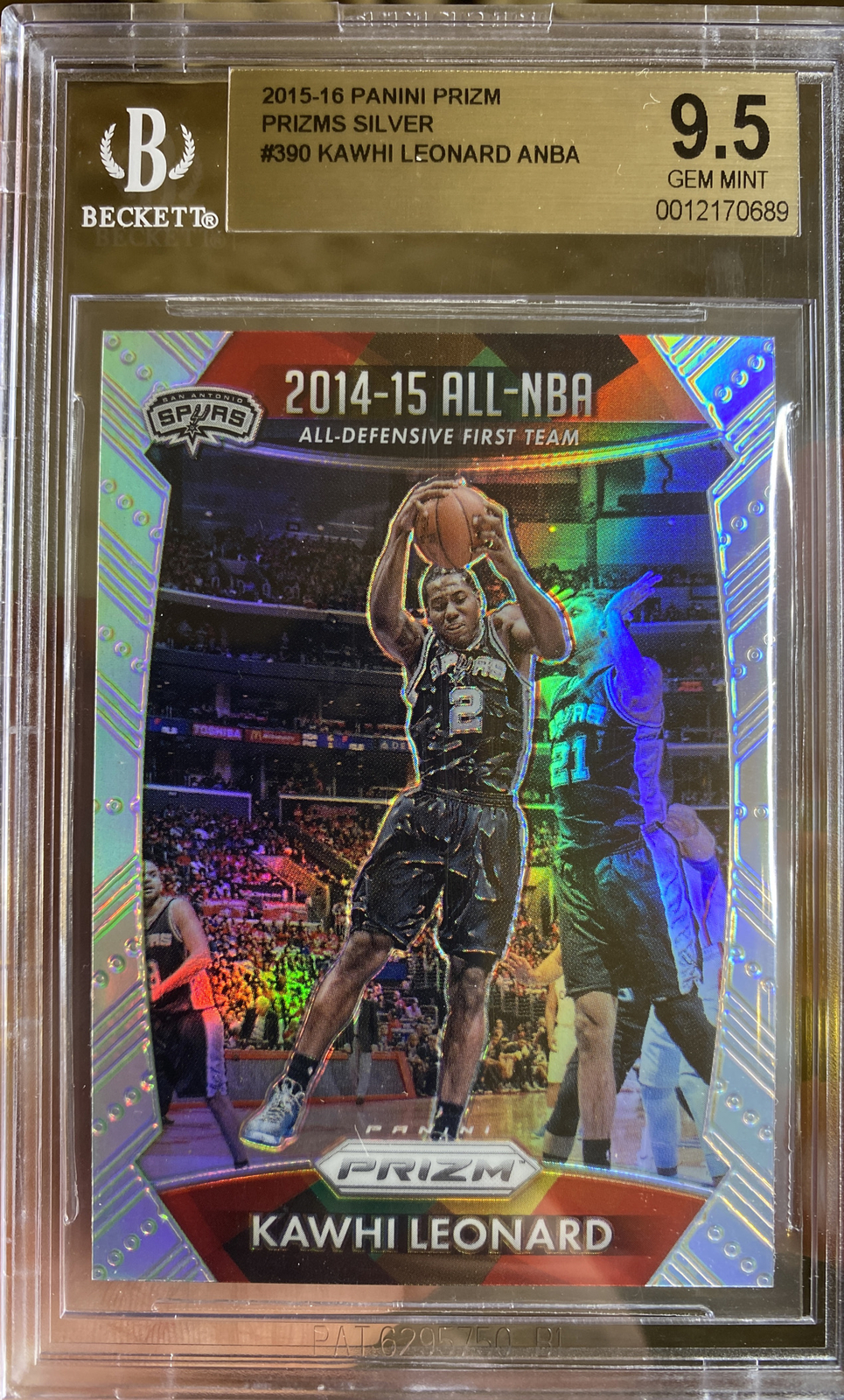 2015 Panini Silver Prizm Kawhi Leonard Spurs BGS 9.5 GEM MINT Clippers