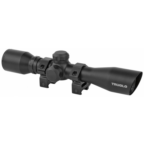 TruGlo 4x32mm Diamond Reticle Compact Shotgun Hunting Rifle Scope & Weaver Rings - Picture 2 of 11