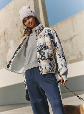Free People Movement Pippa Printed Packable Puffer Jacket Polar