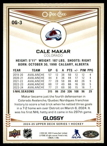 2024-25 UD UPPER DECK SERIES 1 & 2 HOCKEY O-PEE-CHEE GLOSSY CARDS *U-Pick List* - Picture 8 of 110