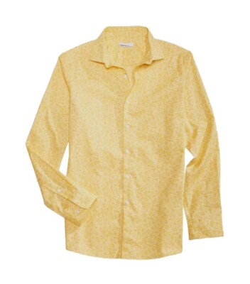 BAR III Slim Fit Floral Print Button Down Dress Shirt M 15-15.5 / Yellow |  eBay