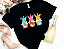 NEW Three Bunnies Holding Eggs Chocolates Cute Easter Kids Adults T-shirts