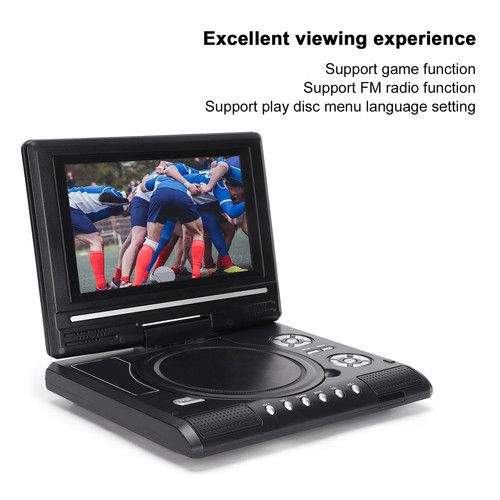 Reproductor de DVD Portátil HD 270° Reproductor de DVD Móvil con Control Remoto USB - Imagen 8 de 48