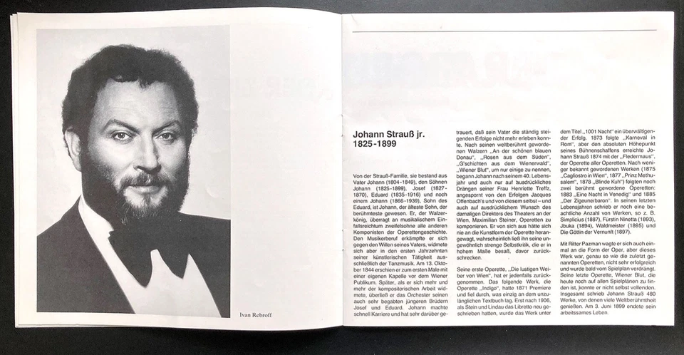 Programmheft Der Zigeunerbaron Tournee von 1983 mit Ivan Rebroff & Sylvia Geszty - Bild 2 von 4