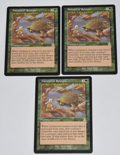 3x PATTERN OF REBIRTH Green Rare Enchant Creature Urza's Destiny MTG Card - Picture 1 of 4