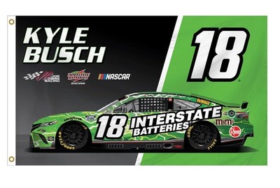 Kyle Busch #18 2022 Interstate Nascar Car Racing 3x5 FT Flag Wall Decore Banner