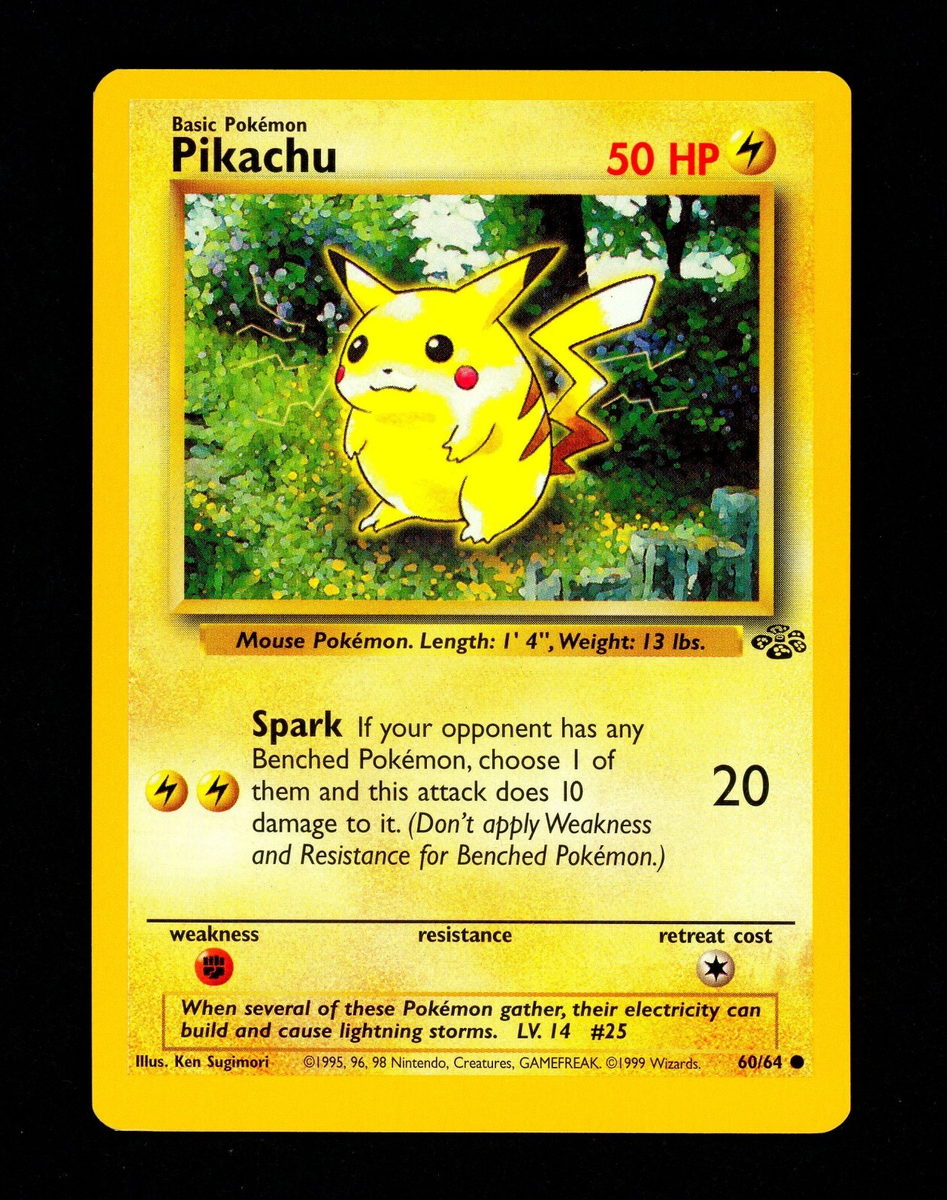 1999 Pokemon PIKACHU Jungle Set OC ERROR Miscut Non Holo Card 60
