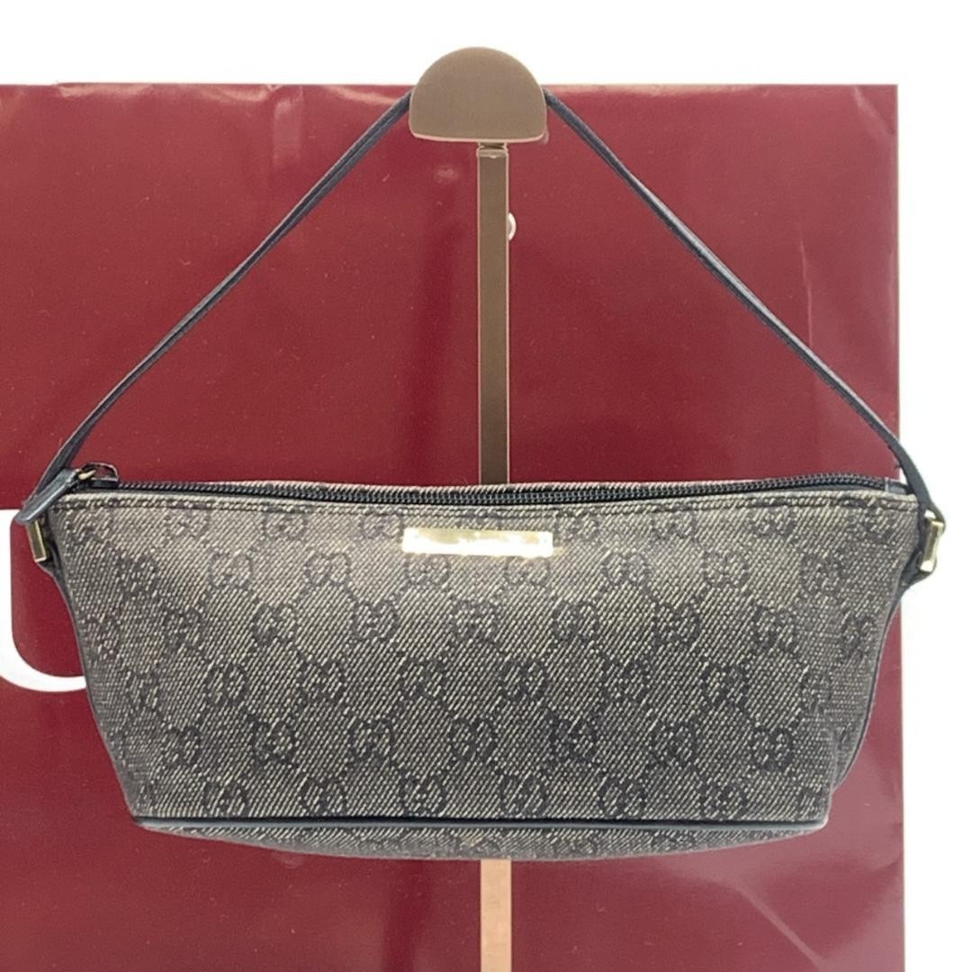 Gucci GG Canvas Leather Logo Pouch with Hardware Accents  