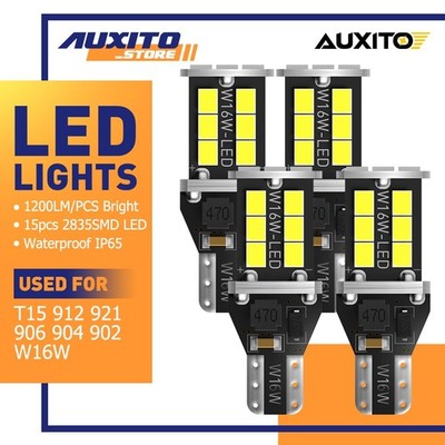 AUXITO 6W T15 W16W 912 921 906 LED Bulb Backup Reverse Light 6000K 2400LM EOP