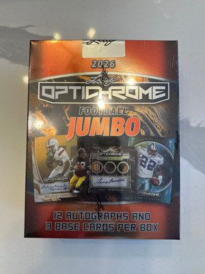 2026 Leaf Optichrome Football JUMBO Hobby Box Factory Sealed 12 Autos!!
