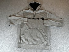 Carhartt Hoodie Mens Small Gray Pullover Sweatshirt Relaxed Fit Workwear Force