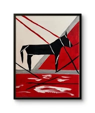 MENA'S Africa Horse 14x11 Original Acrylic Interior Modern Art