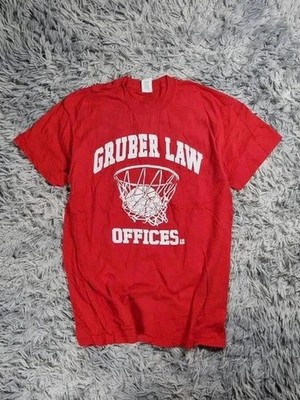 Vintage Gruber Law Offices Basketball T-Shirt Rot Grafik Werbung USA