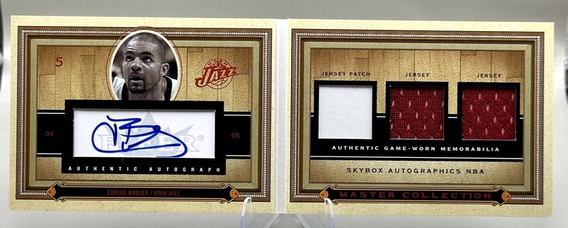 ‼️2004-05 SkyBox Master Collection Carlos Boozer Auto Triple Patch #15/25 Jazz