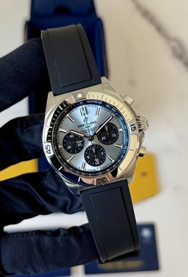 Breitling Chronomat B01 Ice Blue Dial Platinum Bezel PB0134101C1S1 2022 Full Set